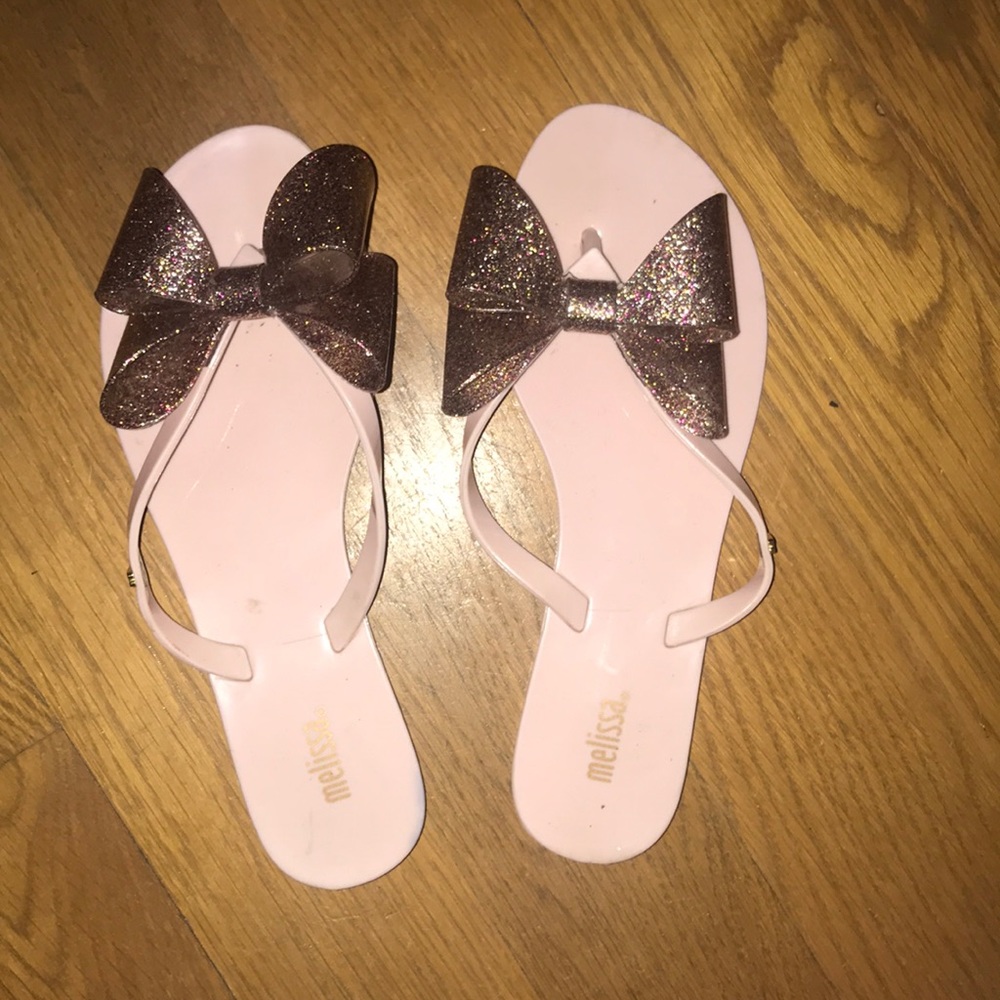 Melissa Sandals - Harmonic Glitter Bow Light Pink